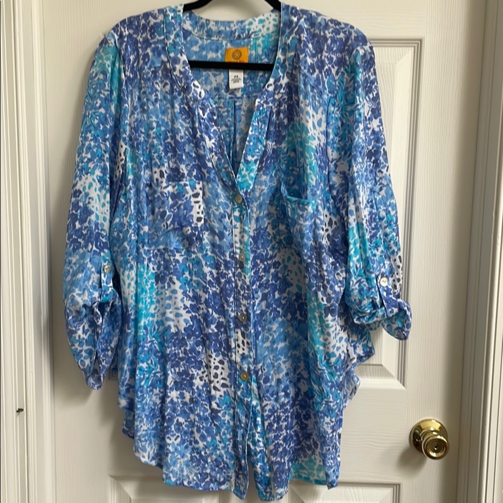 Blue Patterned Women's Top - Ruby Red